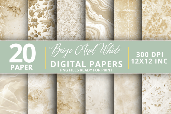 Beige and White Digital Paper Bundle: A Foundation for Timeless Design