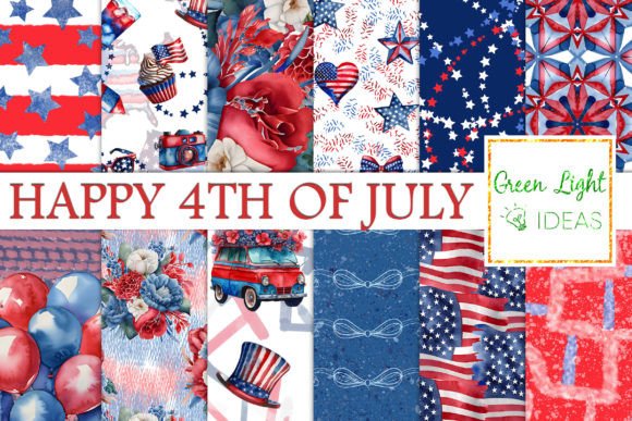 Celebrate Creativity with 4th of July Digital Papers and USA Patterns