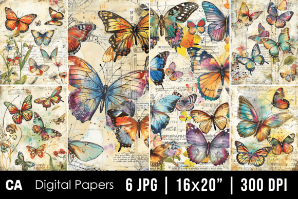 Embrace Nostalgia: Styling with Vintage Rainbow Butterfly Journal Pages