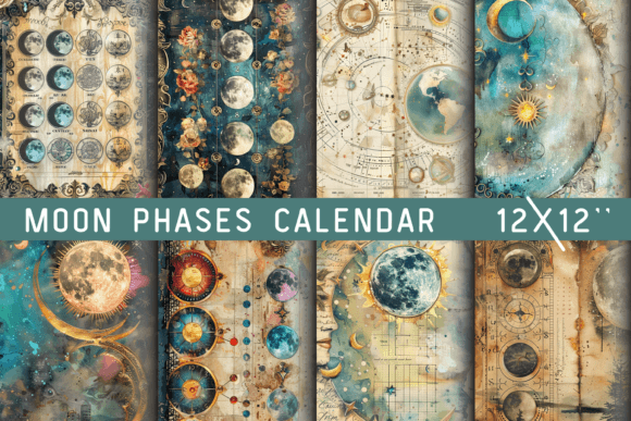 Moon Phases Calendar Junk Journal Paper: A Celestial Asset for Designers