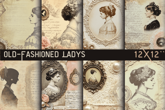 Old-Fashioned Ladys Scrapbook Paper: Vintage Feminine Elegance