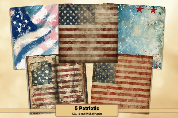 Patriotic Independence Collage Sheets 21: Authentic Vintage Ephemera
