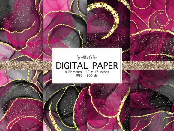 Styling with Black Pink Agate Digital Paper: A Designer's Guide