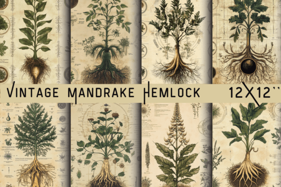 Unearthing Dark Botanical Aesthetics with Vintage Mandrake Hemlock Paper