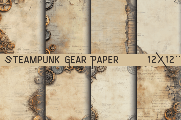 Unleash Industrial Elegance with Steampunk Gear Paper