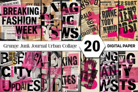 Unleash Urban Edge: Grunge Junk Journal Urban Collage