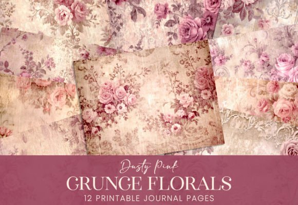 Unlocking Creative Potential with Grunge Florals Dusty Pink Mauve Pages