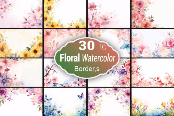 Using Watercolor Flower Border Backgrounds for Elegant Design