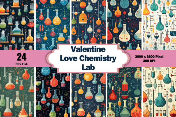 Valentine Love Chemistry Lab Backgrounds: Science Meets Romance