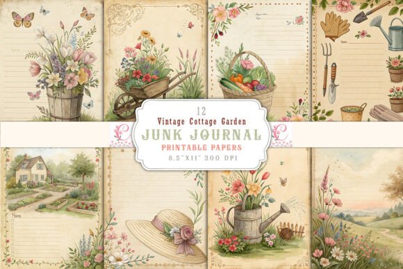 Vintage Cottage Garden Junk Journal Page: Your Creative Foundation