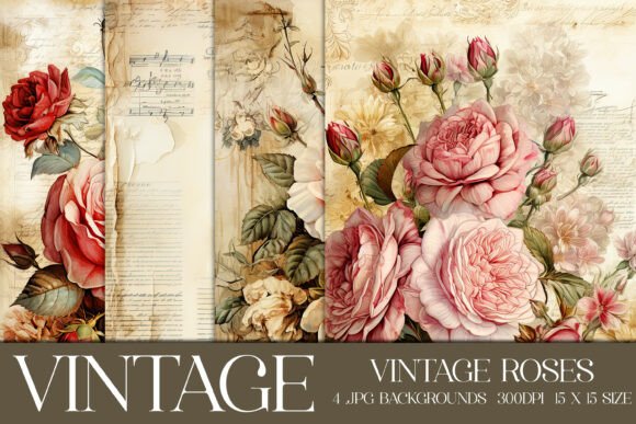 Vintage Floral Scrapbook Papers, S15: Your Next Design Staple