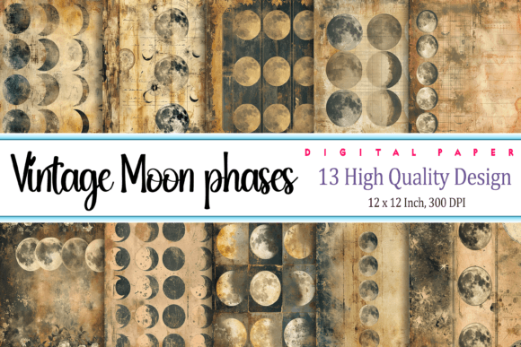 Vintage Moon Phases Scrapbook: A Designer's Celestial Toolkit