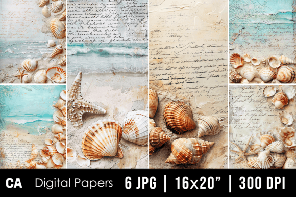 Vintage Seashells Journal Pages: A Designer's Asset