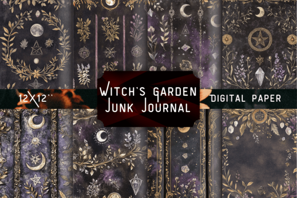 Witch's Garden Junk Journal: A Digital Paper Pack for Enchanted Creations
