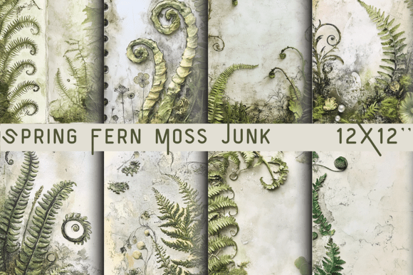 Woodland Whispers: Designing with Spring Fern Moss Junk Journal Pages